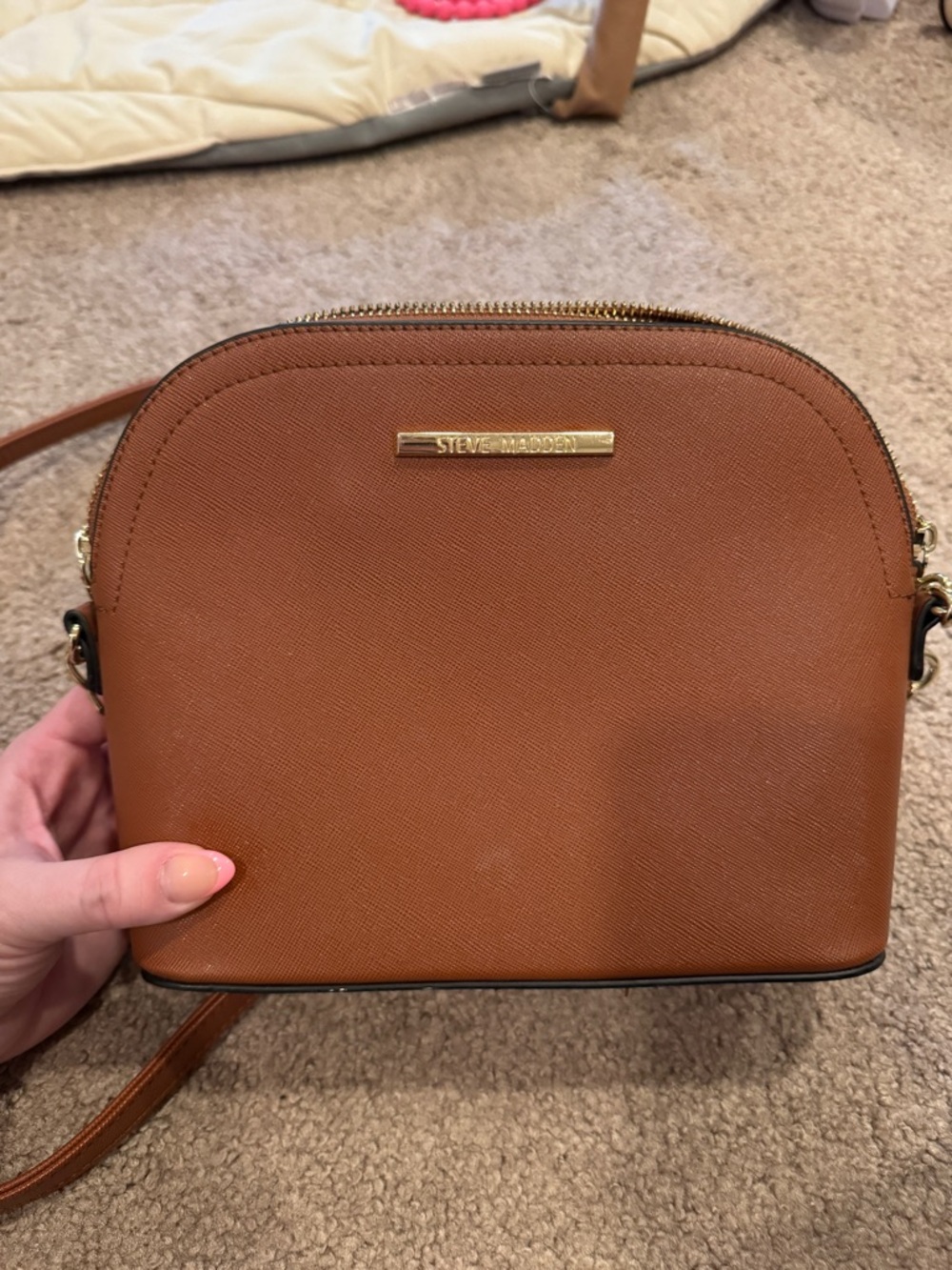 Steve Madden Brown Dome Crossbody Bag